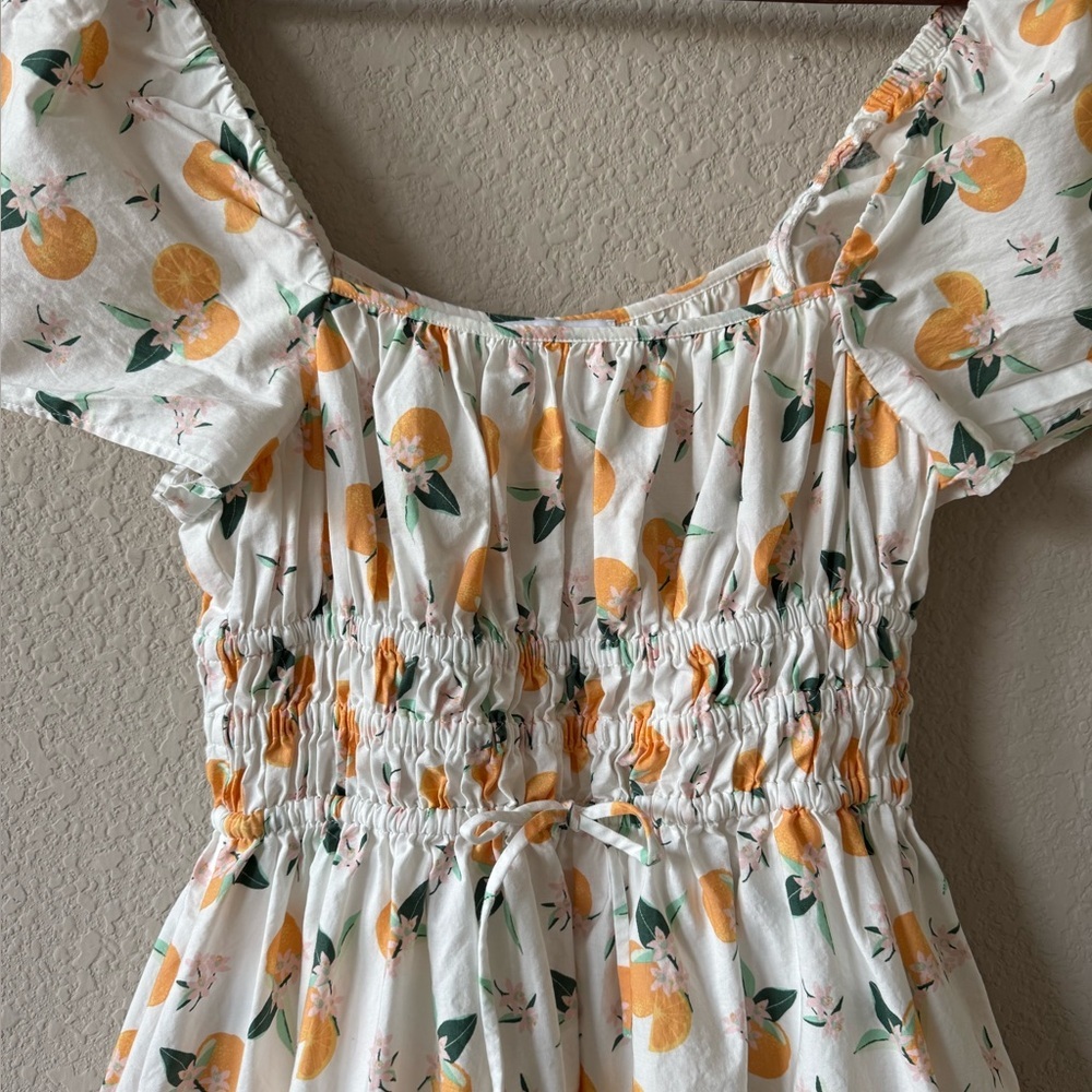 Kate Spade Orange Toss Square-Neck Midi Dress - Picture 4 of 9